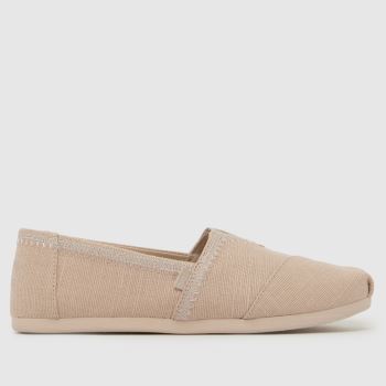 TOMS Light Grey Alpargata Classic Womens Flats