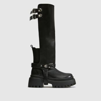 Azalea Wang Black Rampage Knee Womens Boots