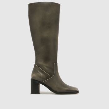 schuh Grey Delight Leather Knee Womens Boots