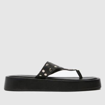 schuh Black Toryn Platform Toe Post Womens Sandals