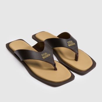 Steve Madden Brown Multi Splash-B Flip Womens Sandals