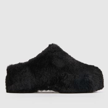 Azalea Wang Black Darwin Fur Mule Womens Sandals
