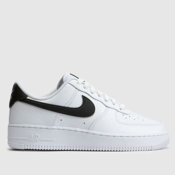 Nike White & Black Air Force 1 Womens Trainers