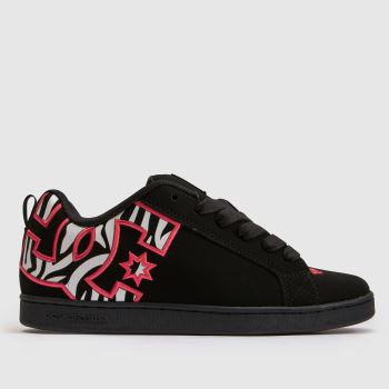 DC Black & pink Court Graffik Womens Trainers