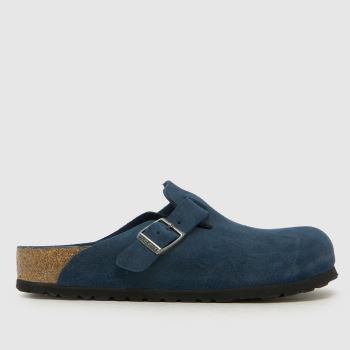 BIRKENSTOCK Navy Boston Soft Footbed Clog Mens Sandals