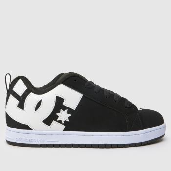 DC Black & White Court Graffik Mens Trainers
