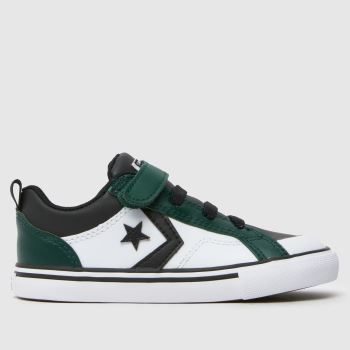 Converse White & Green Pro Blaze Low Easy-On Boys Toddler