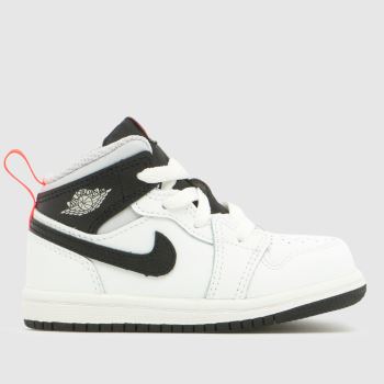 Nike Jordan White & Black 1 Mid Boys Toddler