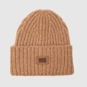 UGG Tan Kids Chunky Rib Beanie Kids Hats