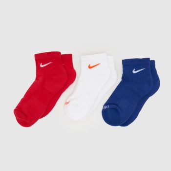 Nike Multi Kids Ankle Socks 3 Pack Socks