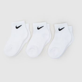 Nike White Kids Basic Ankle Socks 3 Pack Socks