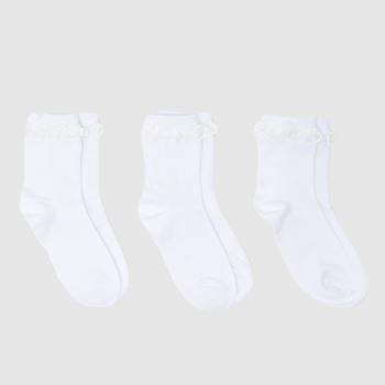schuh White Kids Frill Ankle Socks 3 PK Socks