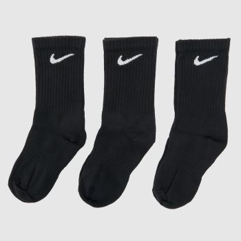 Nike Black & White Crew Socks 3 Pack Socks
