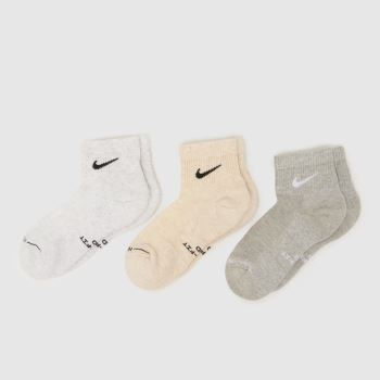 Nike Grey Multi Everyday Ankle Socks 3PK Socks