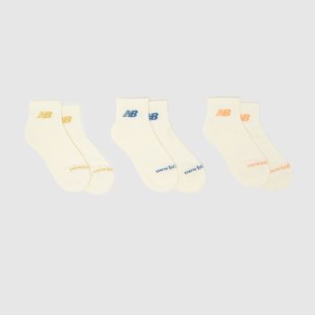 New Balance Off-White Multi Everyday Ankle Socks 3 PK Socks