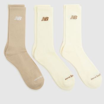 New Balance Beige Multi Everyday Crew Socks 3PK Socks
