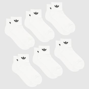adidas White & Black Originals Ankle Sock 6 Pack Socks