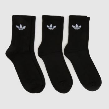 adidas Black & White Originals Crew Sock 3 Pk Socks