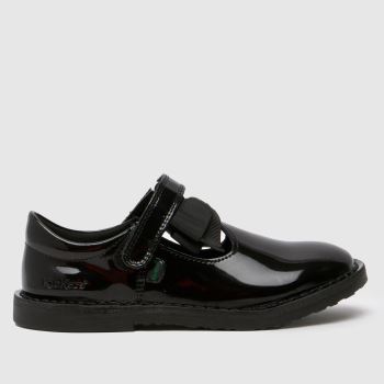 Kickers Black Adlar T-Bar Bow Girls Junior