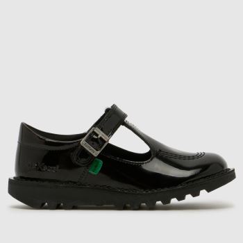 Kickers Black Kick T-Bar Girls Junior