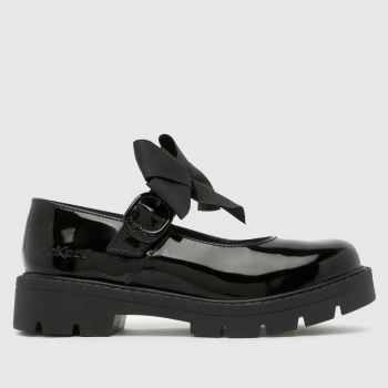 Kickers Black Kori Mary Jane Bow Girls Junior