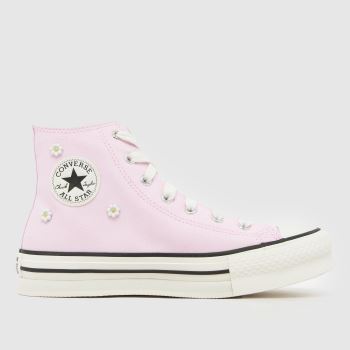 Converse Pale Pink All Star EVA Lift Hi Beaded Girls Youth