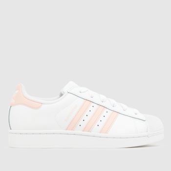 adidas White & Pink Superstar II Girls Youth