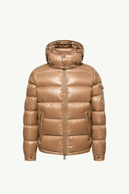 Moncler Maya Hooded Short Down Jacket – Beige