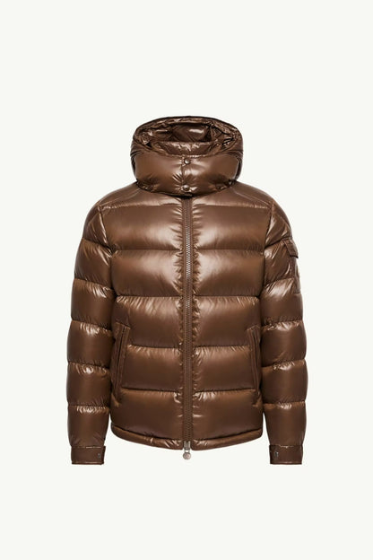 Moncler Maya Hooded Short Down Jacket – Brown