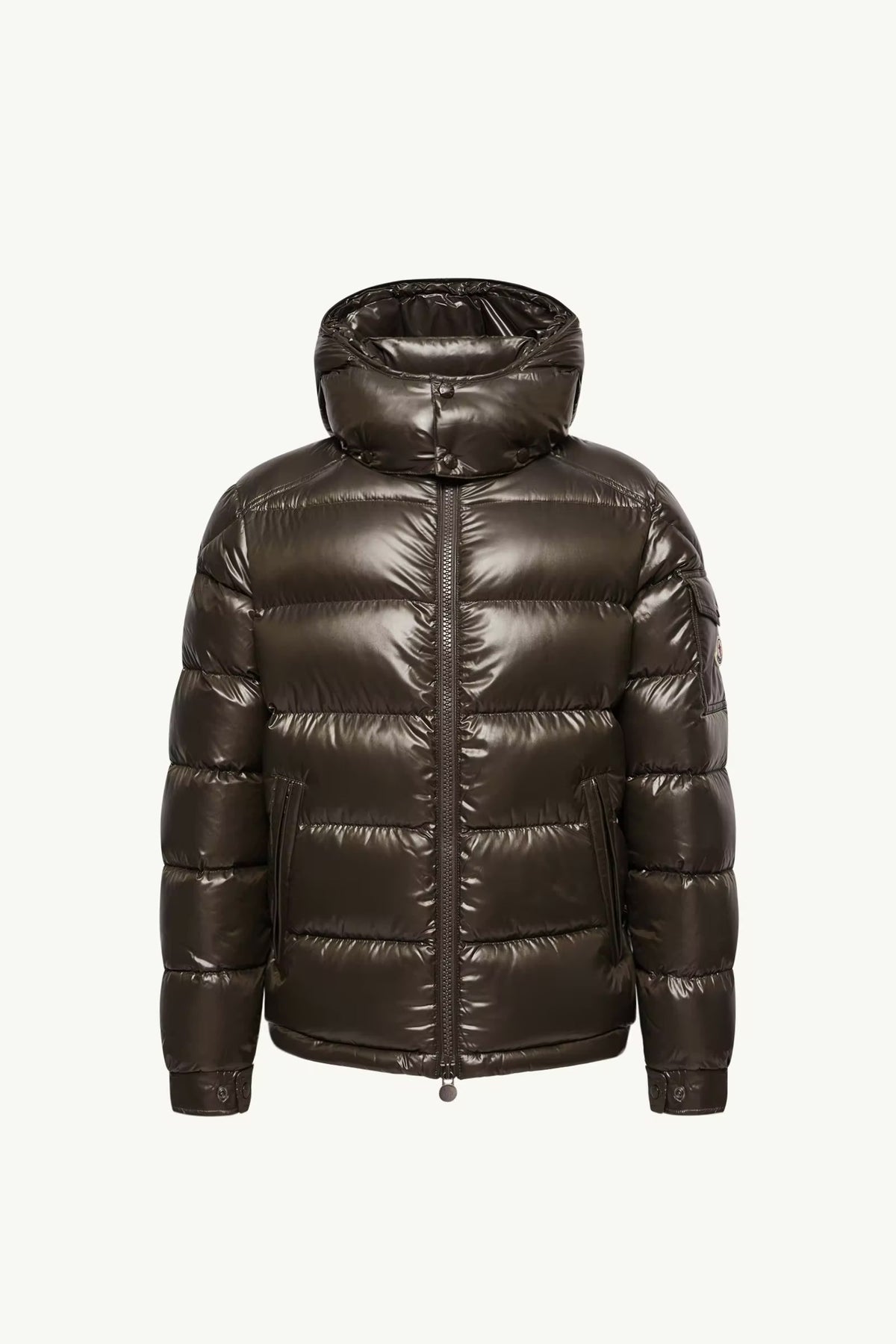 Moncler Maya Hooded Short Down Jacket – Olive Green