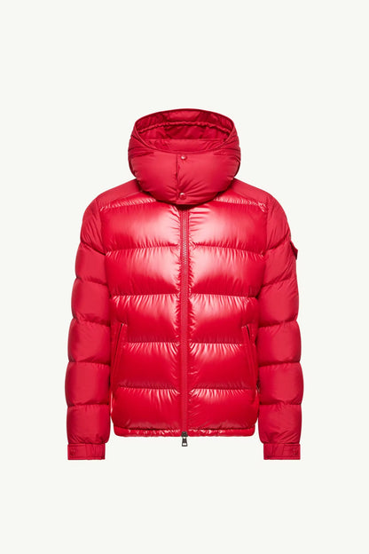 Moncler Maya Hooded Short Down Jacket – Red